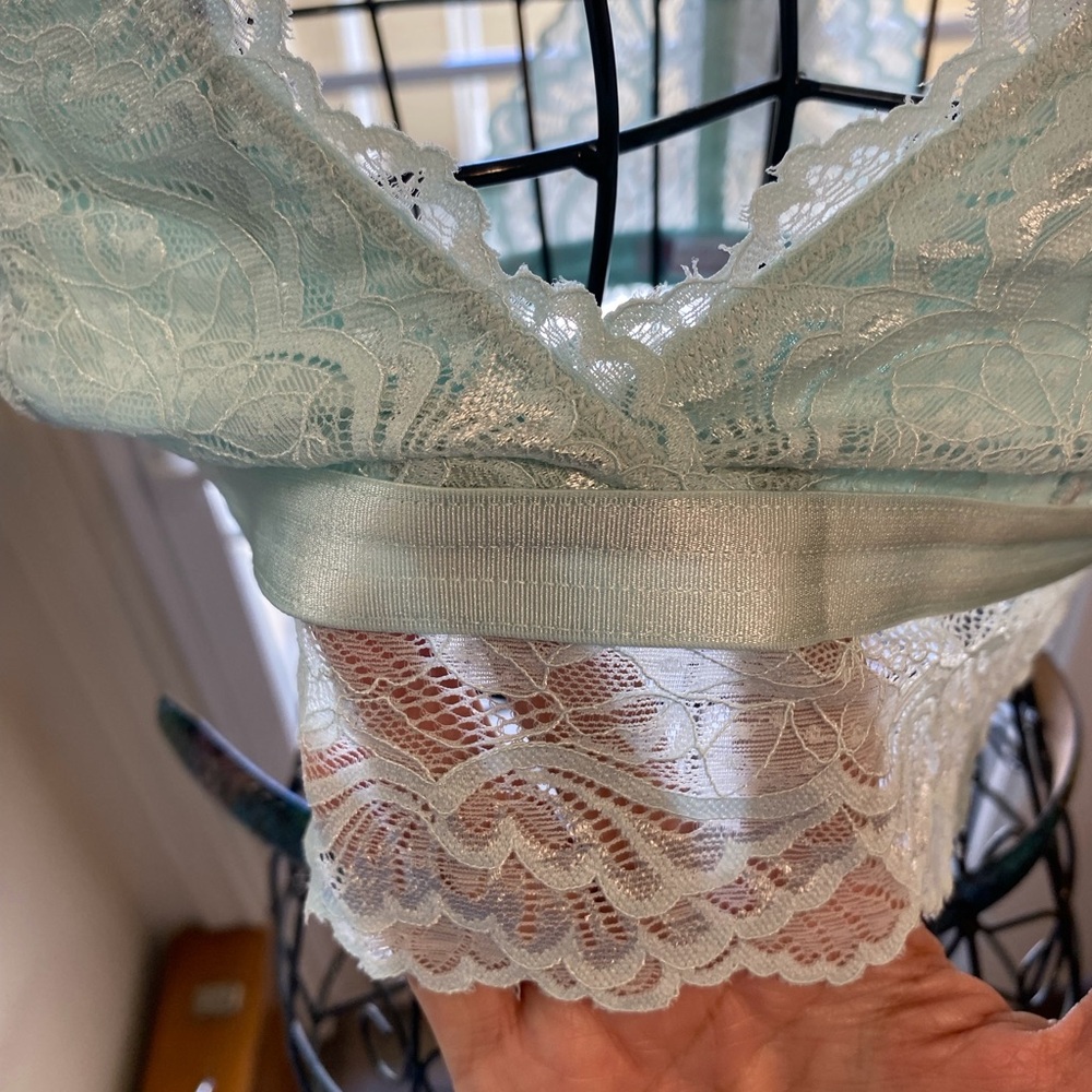 Sheer Lace Bralette in Mint Green - Women's Intimates - Picture 3 of 8